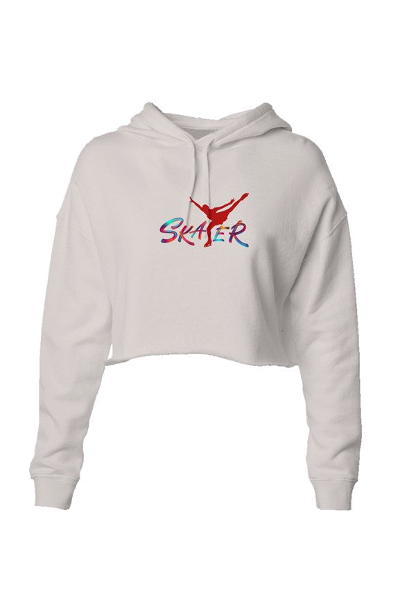 White Skater Lightweight Crop Hoodie